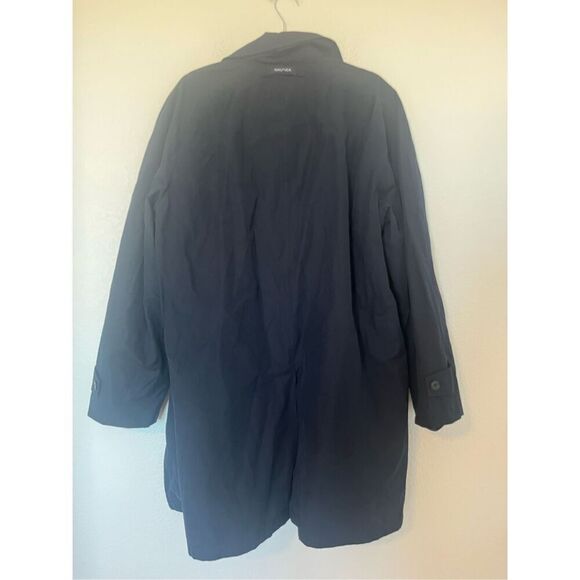 Men’s Nautica Navy Blue Button Up Trench Coat NEW - Picture 7 of 9